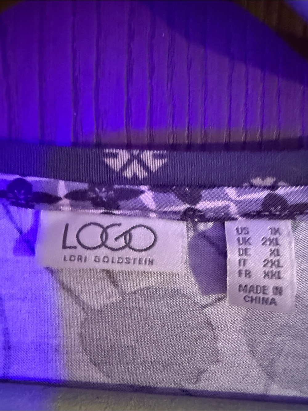 LOGO by Lori Goldstein Mixed Print Swing Tunic — Blue, Brown, Burgundy. NWOT - Picture 6 of 16
